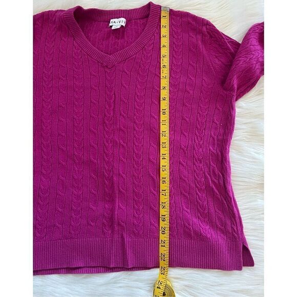 Bundle of 3 Cable Knit V Neck Sweaters (1X) - Picture 14 of 14